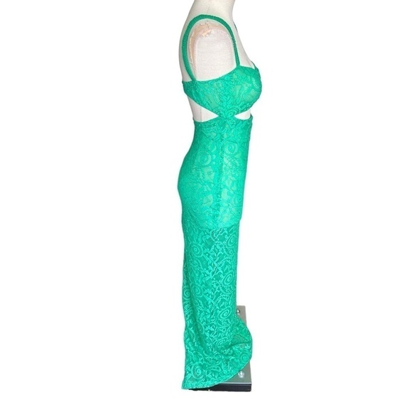 Silvia Astore Isa Lace Cut Out Long Dress Emerald Green IT: 38 XS - Picture 8 of 15